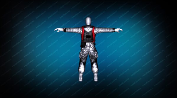 Модель игрока «Snow Soldier» для CS 1.6 вид сзади