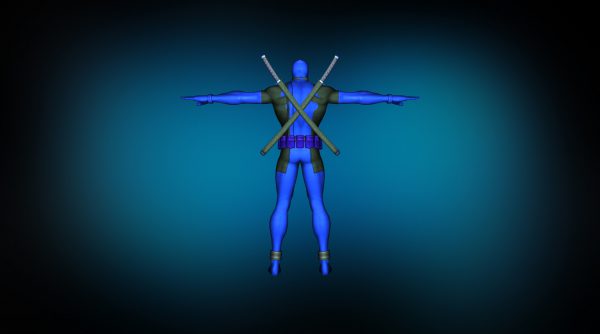 Deadpool blue сзади