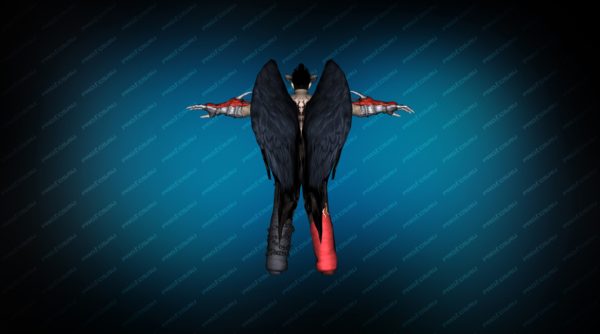 Модель игрока «Devil Jin» Red TT для CS 1.6 вид сзади
