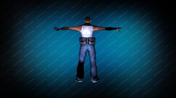 Модель игрока «Карл Джонсон» из GTA вид сзади