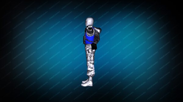 Модель игрока «Snow Soldier» Blue для CS 1.6 вид сбоку